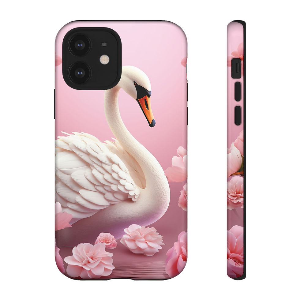 Elegant swan phone case design