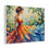 Thumbnail: Woman with Flowing Dress, Vibrant Art Canvas Print, Boho, Floral Artwork
