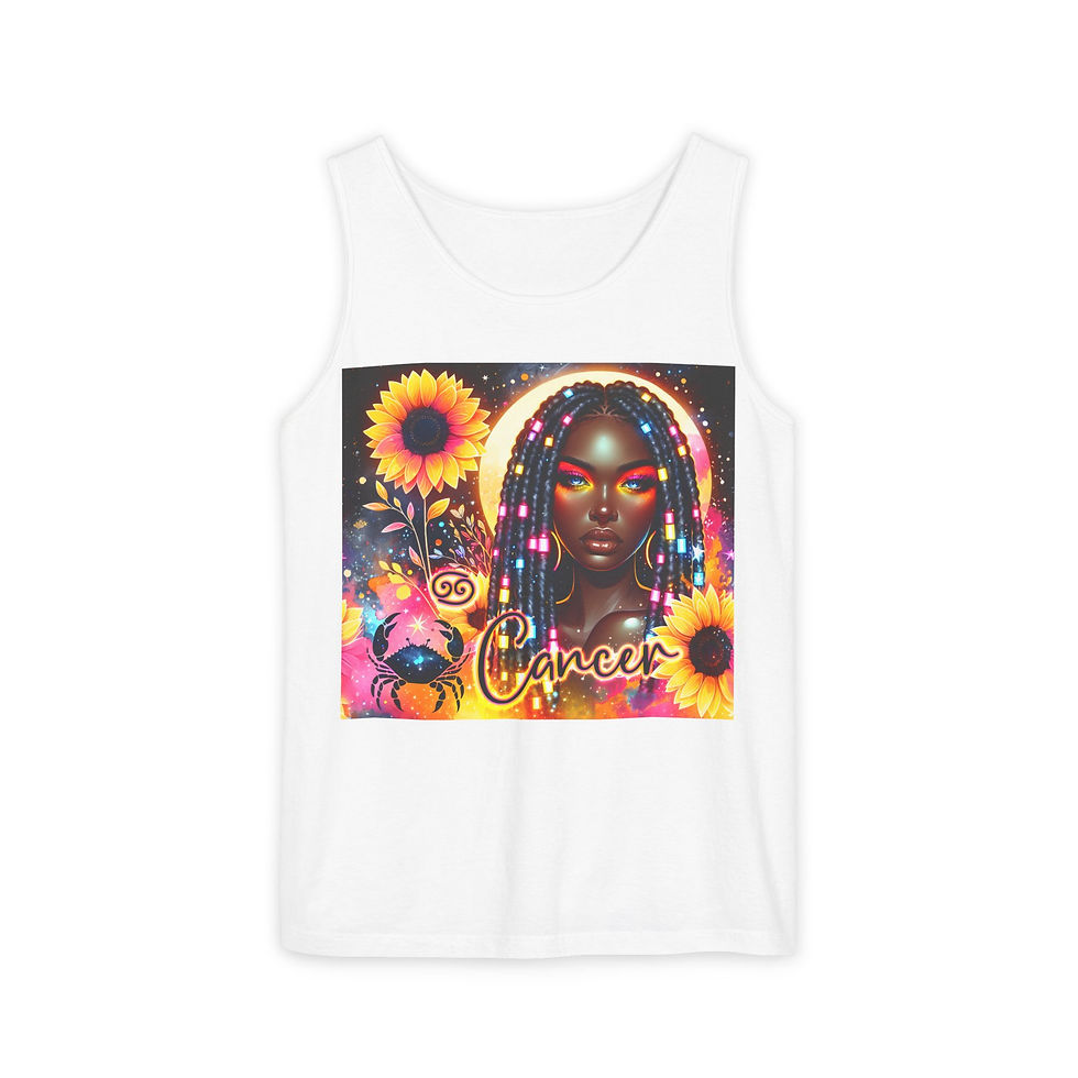 Capricorn tank top, cosmic woman design