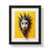 Thumbnail: Framed mask print: stylized face with sunburst
