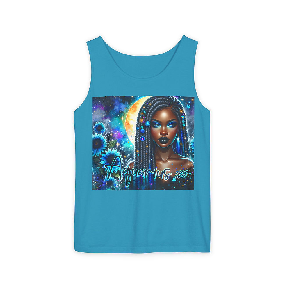 Black woman tank top, celestial art