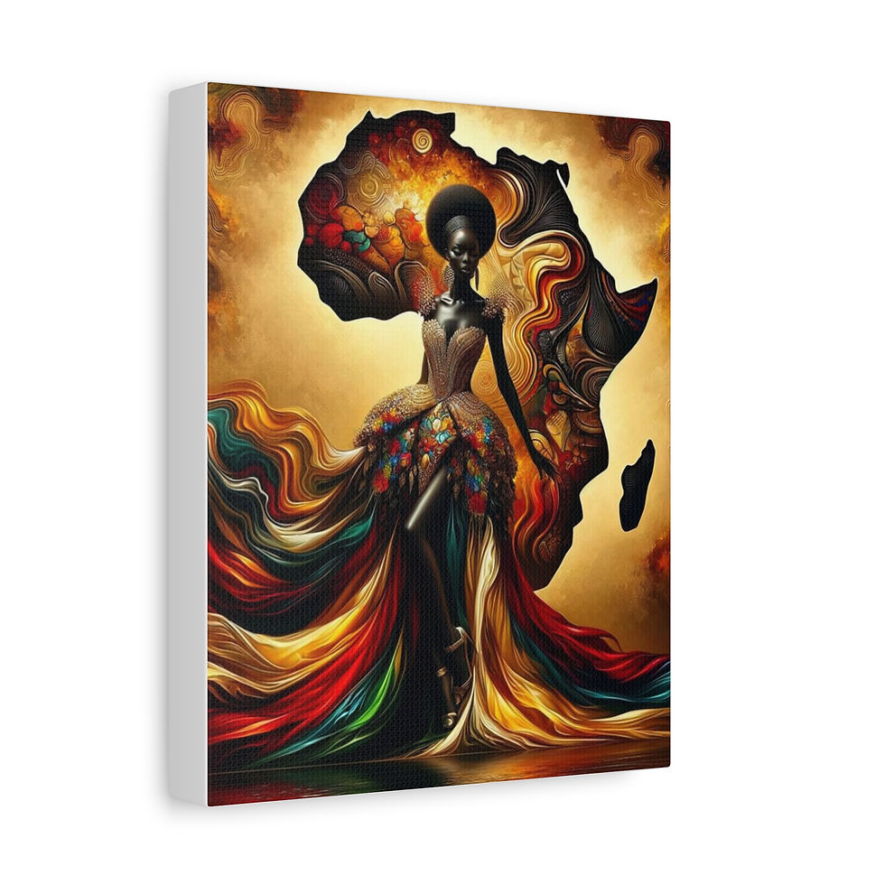 African woman art print, vibrant colors, cultural dress