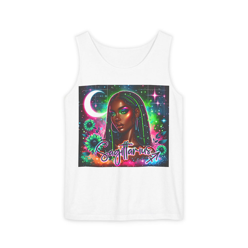 Black woman cosmic tank top design