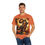 Thumbnail: Man modeling orange t-shirt with African queen graphic