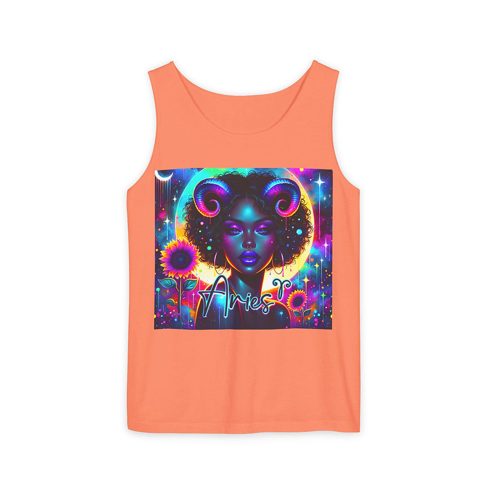 Aries cosmic woman tank top