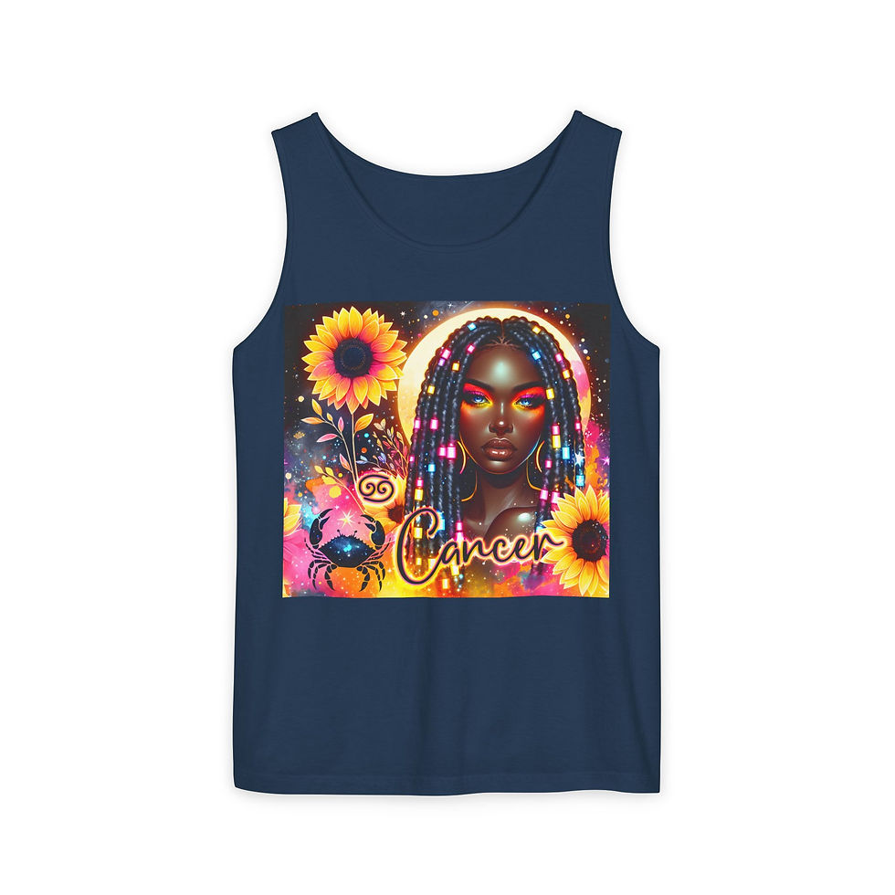 Capricorn tank top, vibrant cosmic design