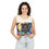 Thumbnail: Woman model wearing cosmic art crop tank top