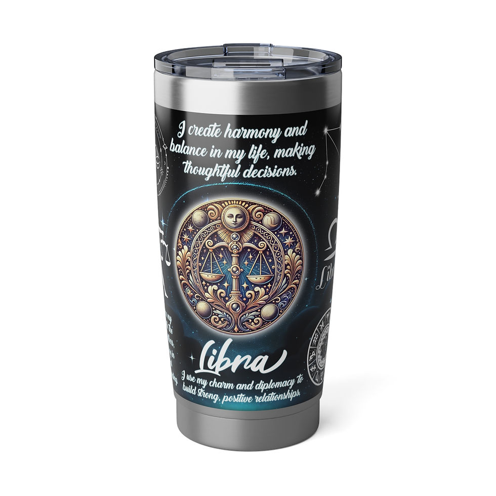 Libra Zodiac 20oz Tumbler: "I create harmony and balance." KCKIDD PRINTS