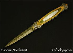 Slim Pick, Norris Damascus, MOP & Black Lip, Hochstrat Engraving