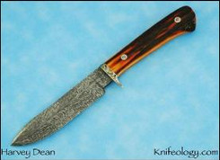 Hunter, Feather Damascus, Stag, Steve Dunn Engraving