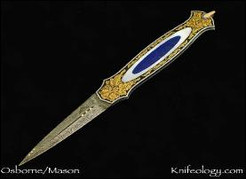 Slim Pick, MOP & Lapis Engraved by Joe Mason