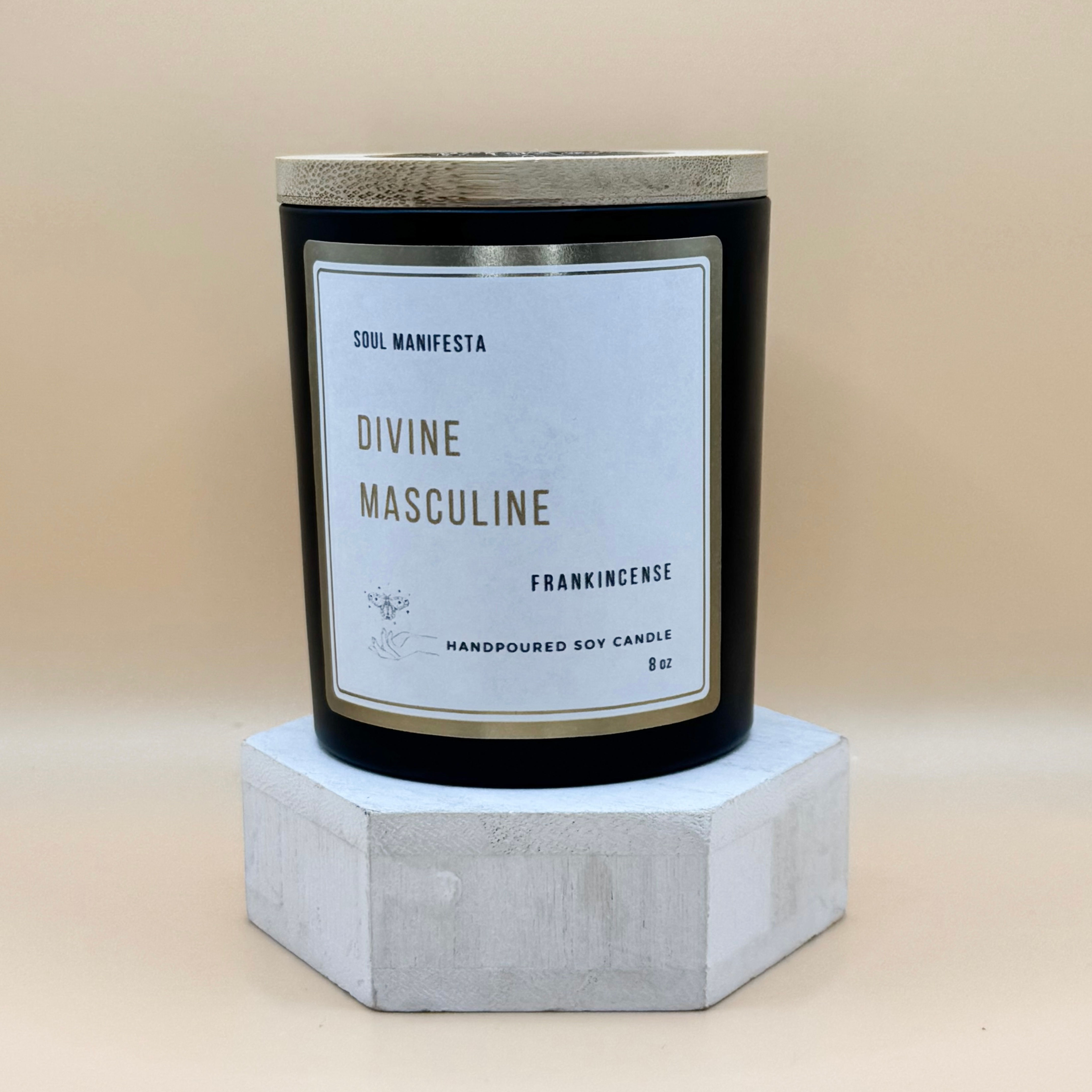 SOUL Manifesta Divine Masculine Frankincense Hand Poured Soy Wax Candle