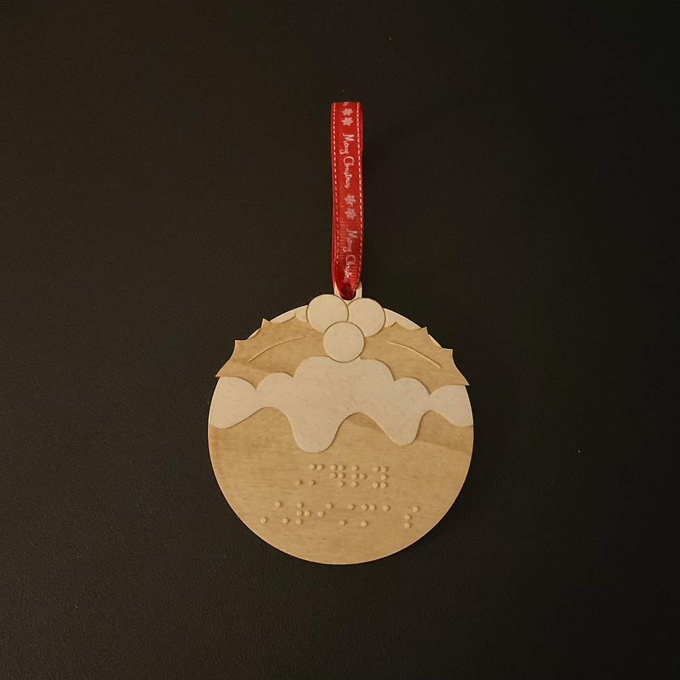 Thumbnail: Braille Christmas Pudding Decoration