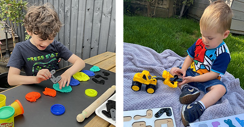 Children playing with PRIOR shapes.