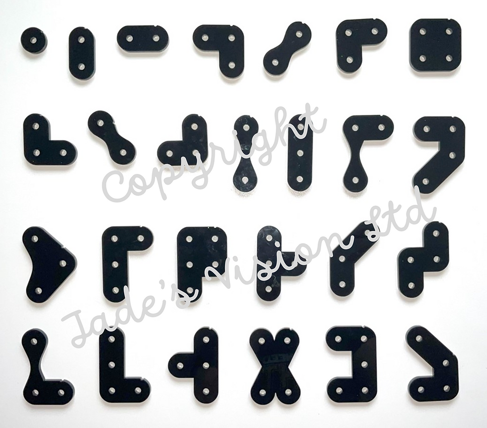 Thumbnail: 3mm PRIOR Learning Tactile Pre Braille Acrylic Letter Shapes