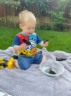 Photo of a child using PRIOR looking happy.