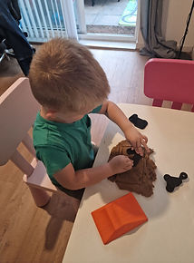 Photo of a child using PRIOR looking happy.