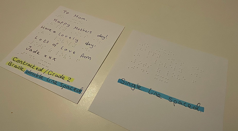 Thumbnail: Personalised Braille Card Insert Sticker in Contracted or Uncontracted UEB
