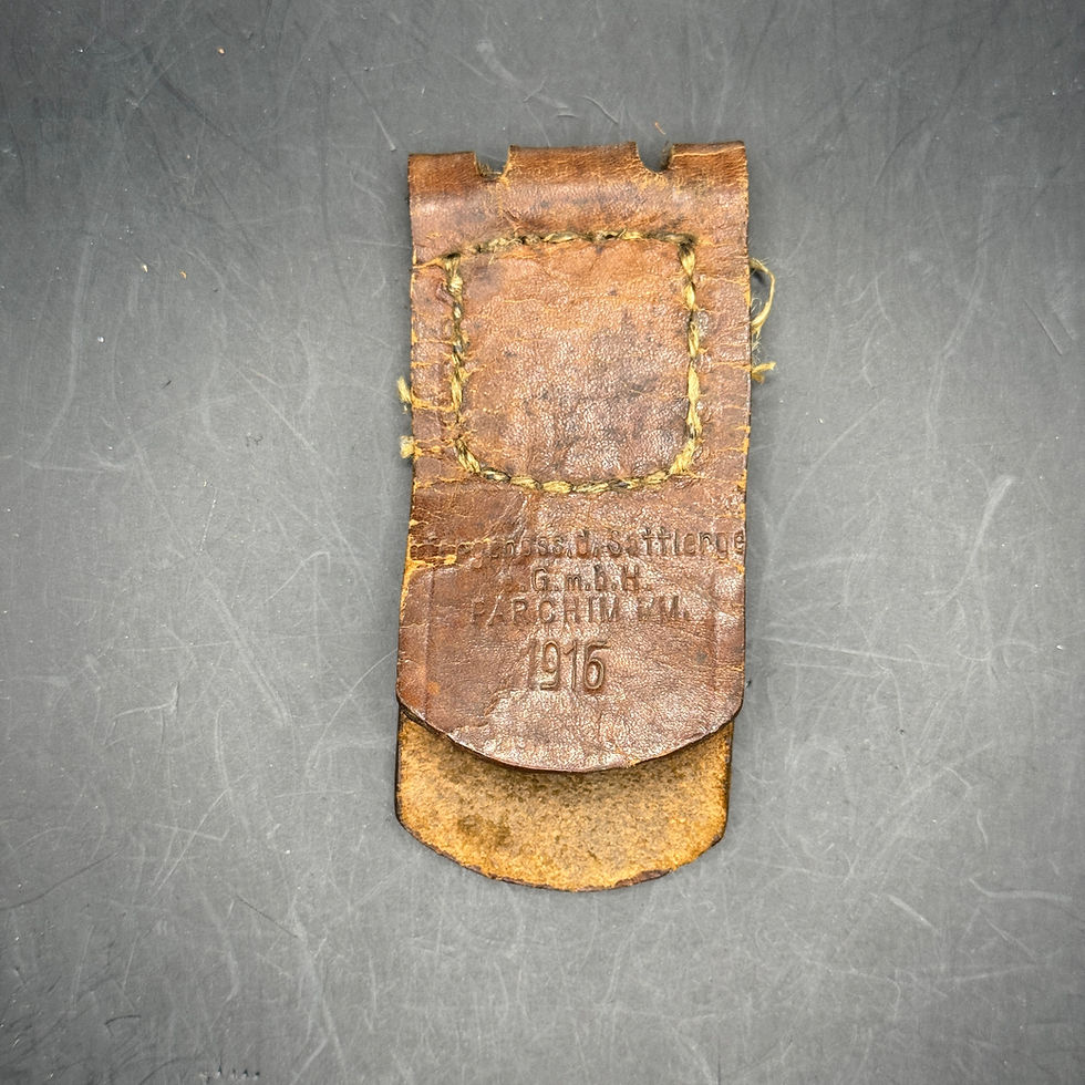 WW1 Leather buckle tab 1916