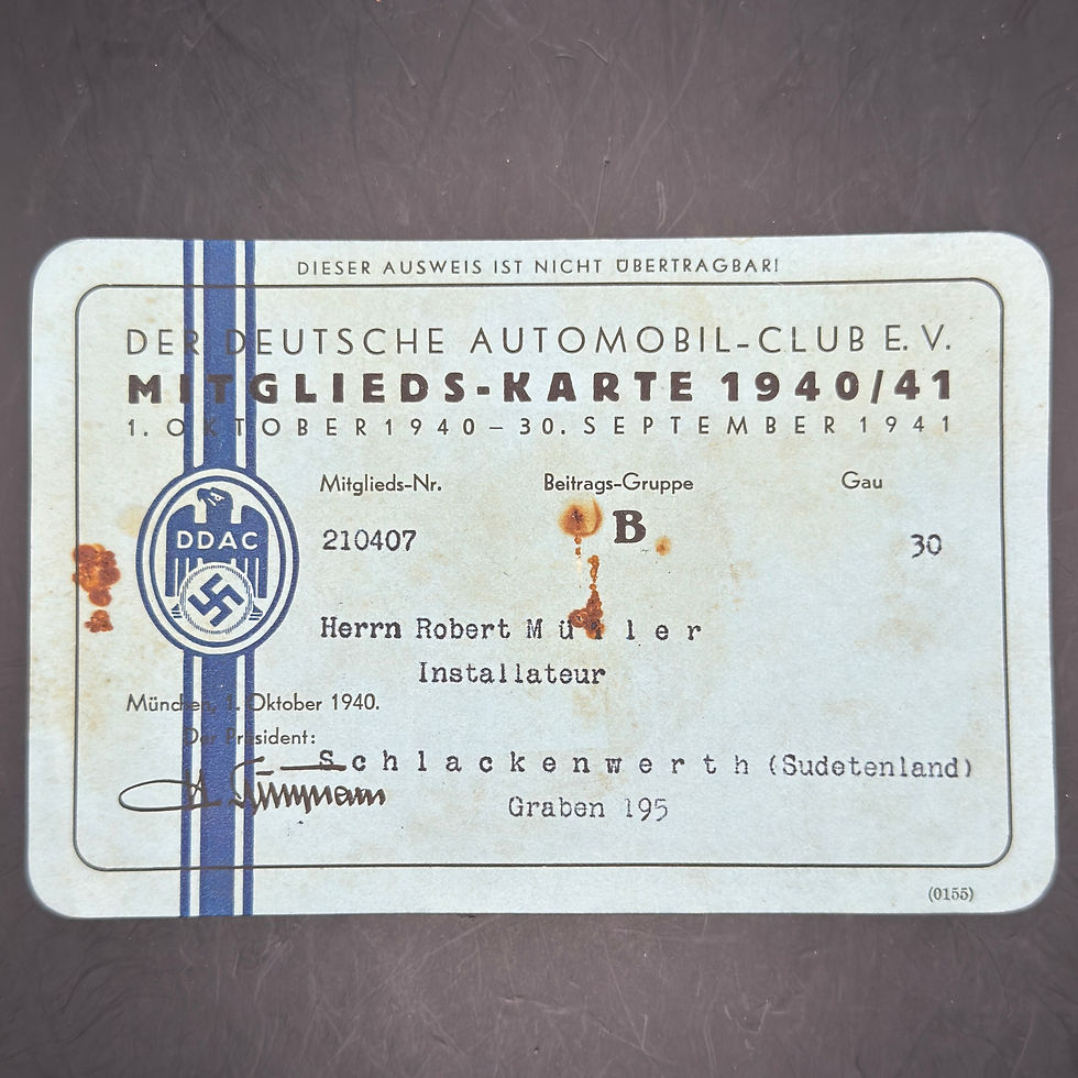 DDAC Mitgliedskarte 1940-41
