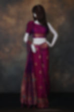 Thumbnail: Woven motif detail on magenta art silk saree