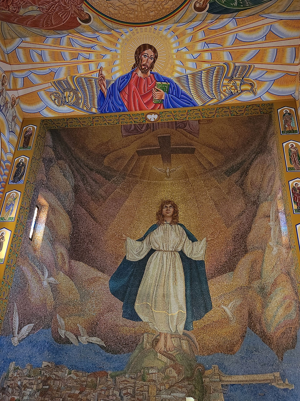 Mosaic tiled altar of Chiesa Madre dell' Immacolata.