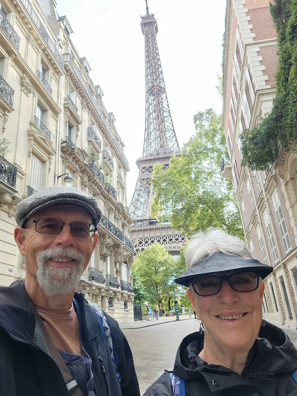 Rue de l'Universite in the 7th arrondissement is the perfect postcard picture, featuring Jerry and Tina.