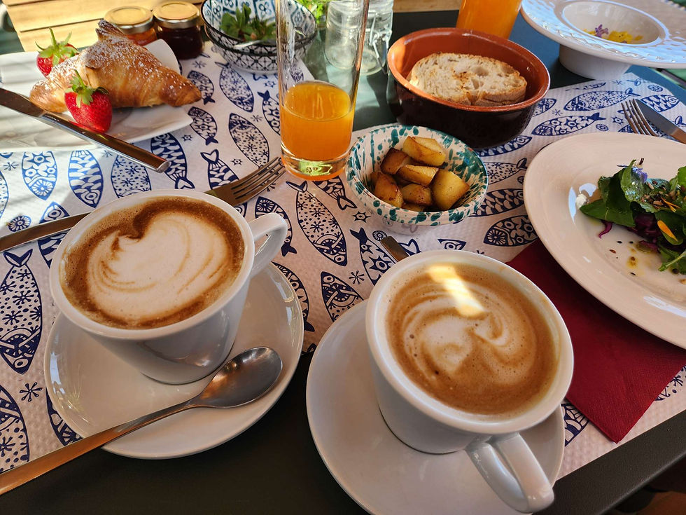 English and Italuan breakfast at our B&B.