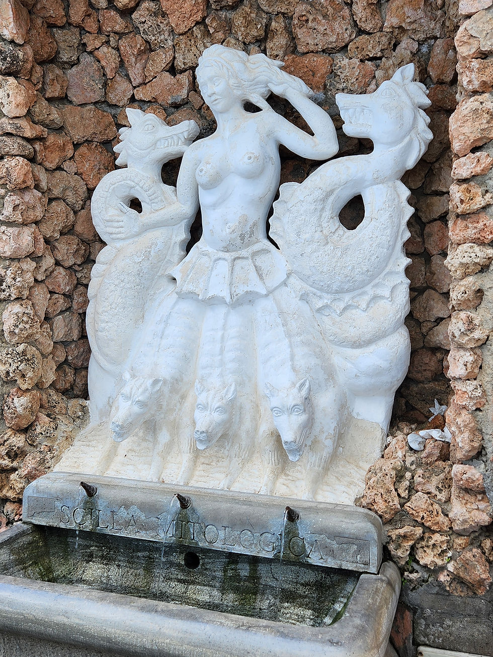 Sea monster influenced water fountain. 