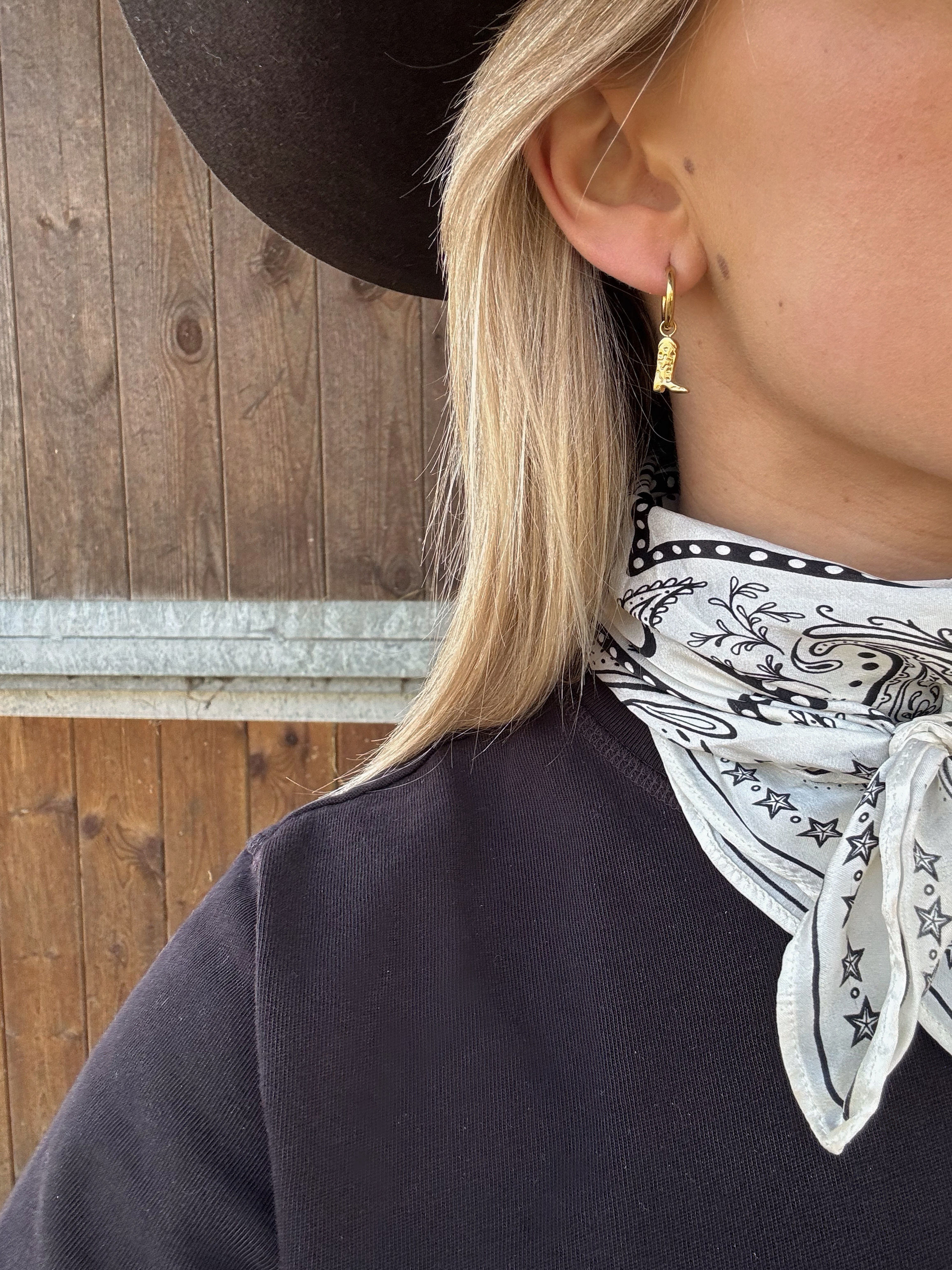 Cowboy boot earrings