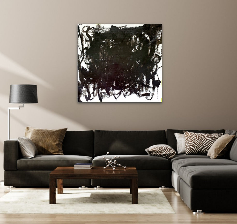 Thumbnail: Large black and white abstract painting 'Fearless' by Joyce Fournier Toronto