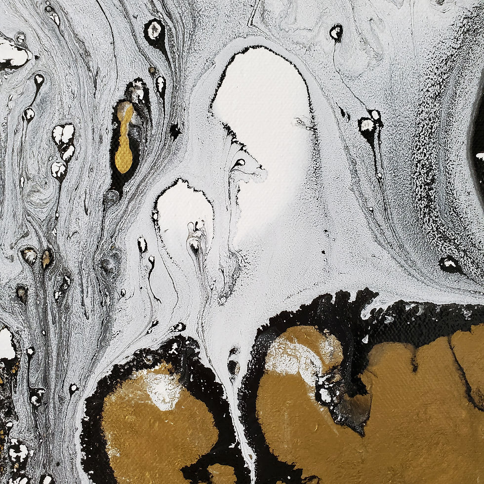 Thumbnail: Original Gold, Black, White, Abstract Painting 'Celestial Dream' by Joyce Fournier Toronto