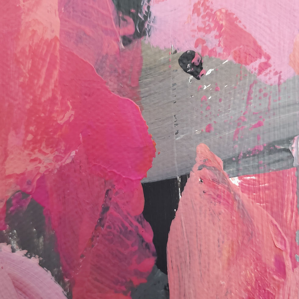 Thumbnail: Original Pink Abstract Painting 'When I Think of You' by Joyce Fournier Toronto