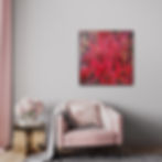 Original Red abstract painting 'Resilience' by Joyce Fournier Toronto
