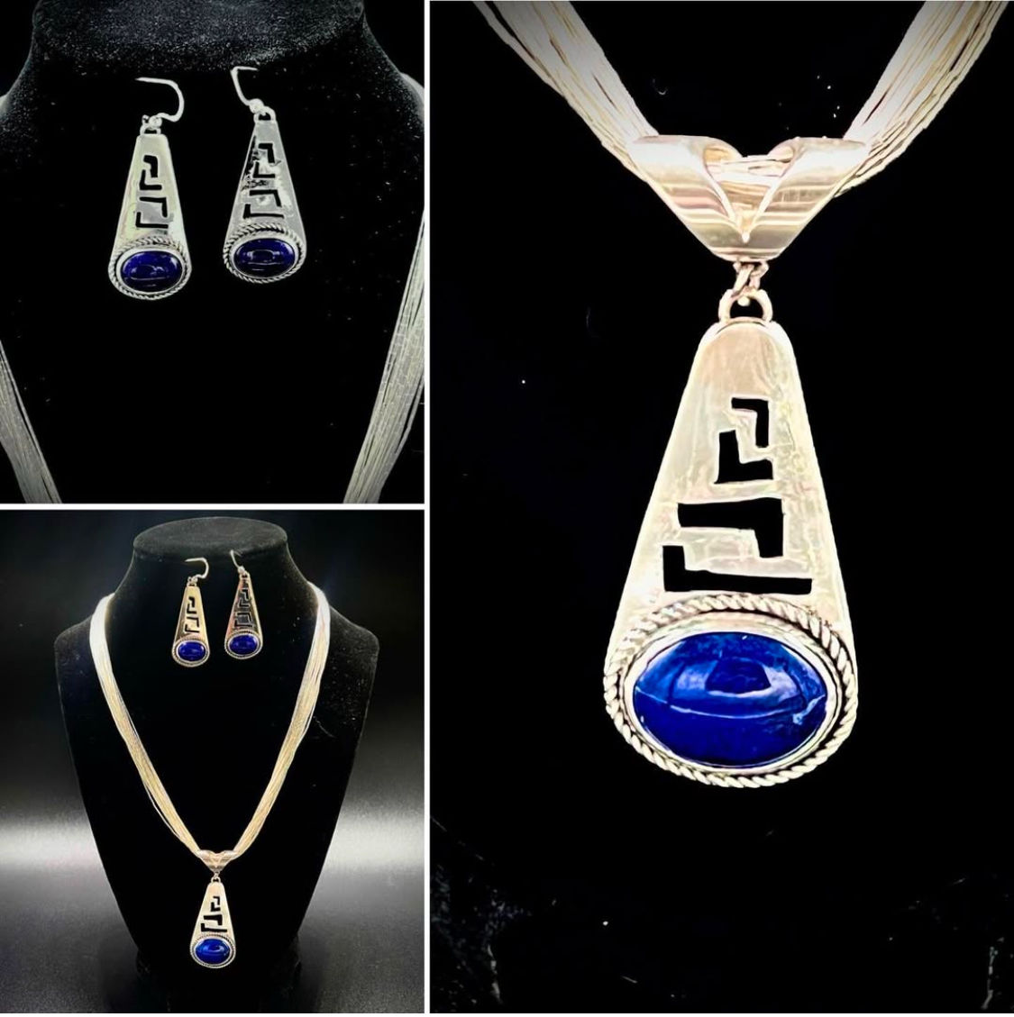 Lapis Lazuli & Sterling Earring & Pendant Set