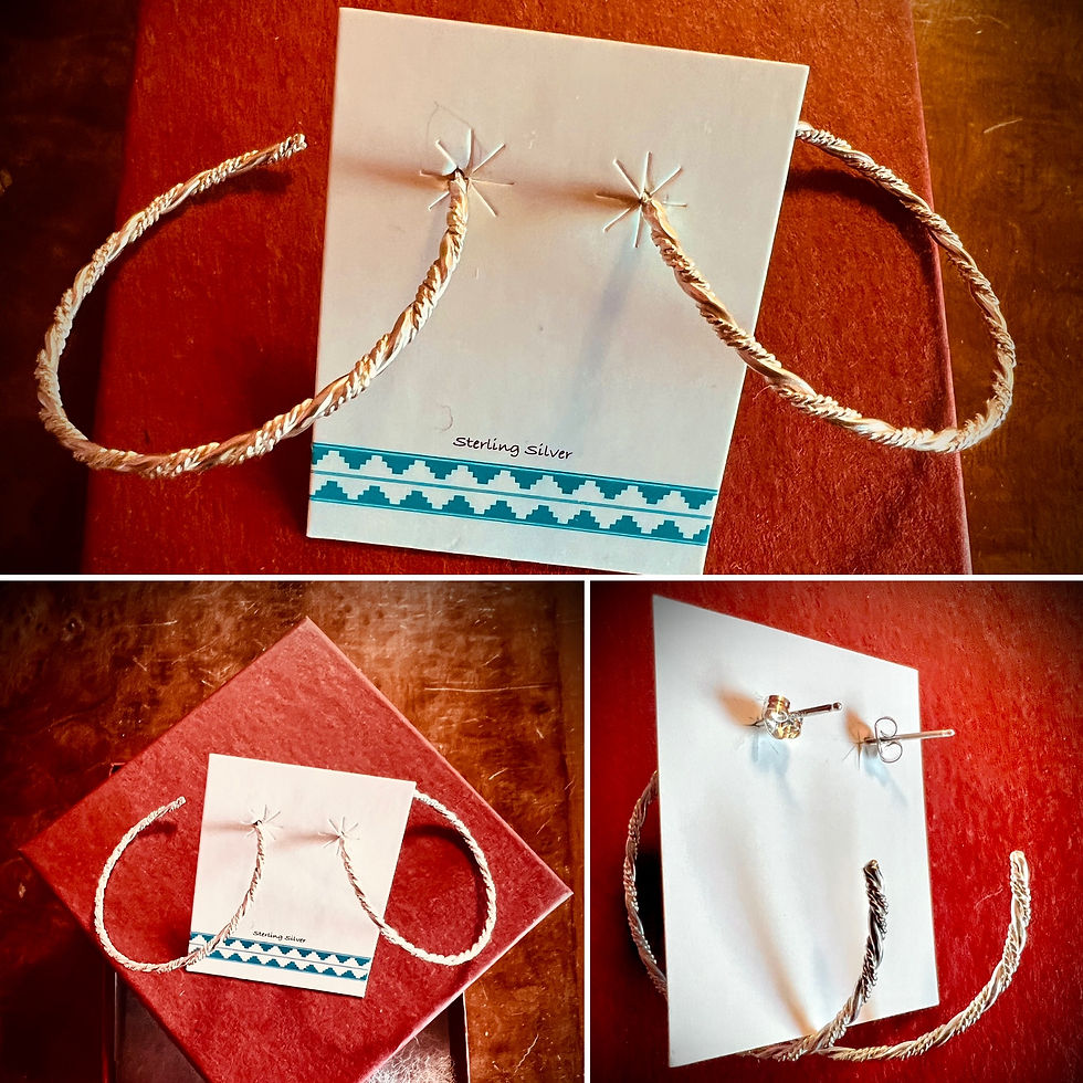 Thumbnail: Multiple Twist  Sterling Silver Ladies Hoop Earrings