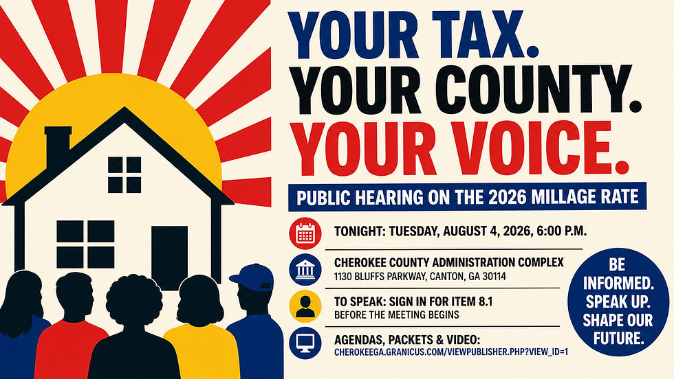 Your Cherokee County Property Tax Rate Gets Set Tonight at 6:00. Here Is How to Read It.