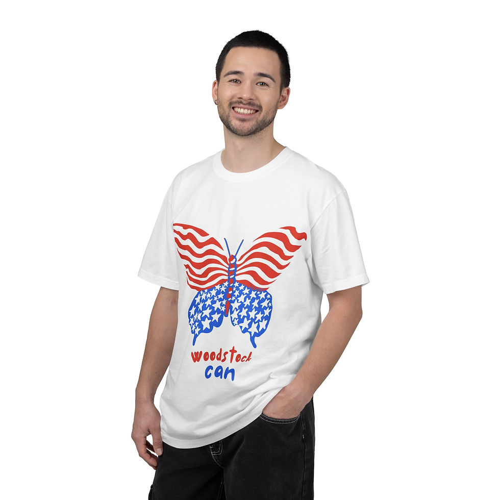 Thumbnail: Woodstock Butterfly Patriotic T-Shirt — Red White & Blue USA Festival Tee