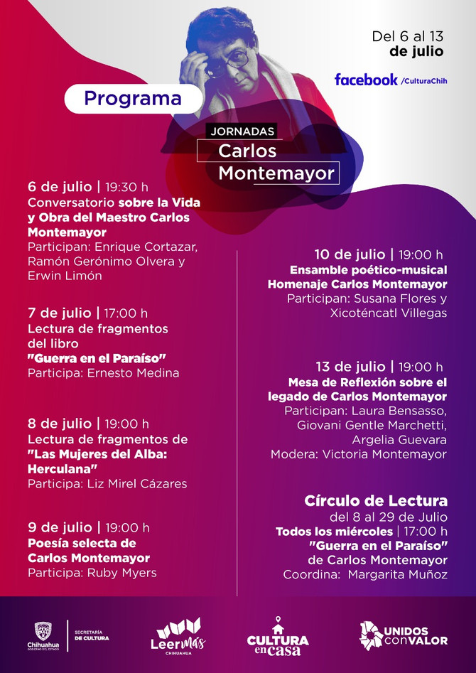 Programa de las Jornadas Virtuales Carlos Montemayor 2020