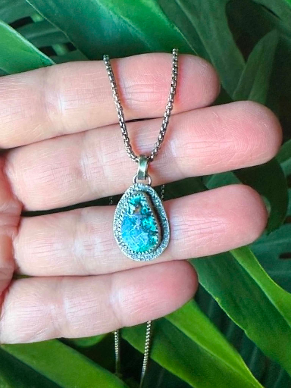 Thumbnail: Heaven - Earth * Here, Now | Opalized Wood Pendant