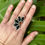 Thumbnail: Black Flower | Onyx & Carnelian Ring