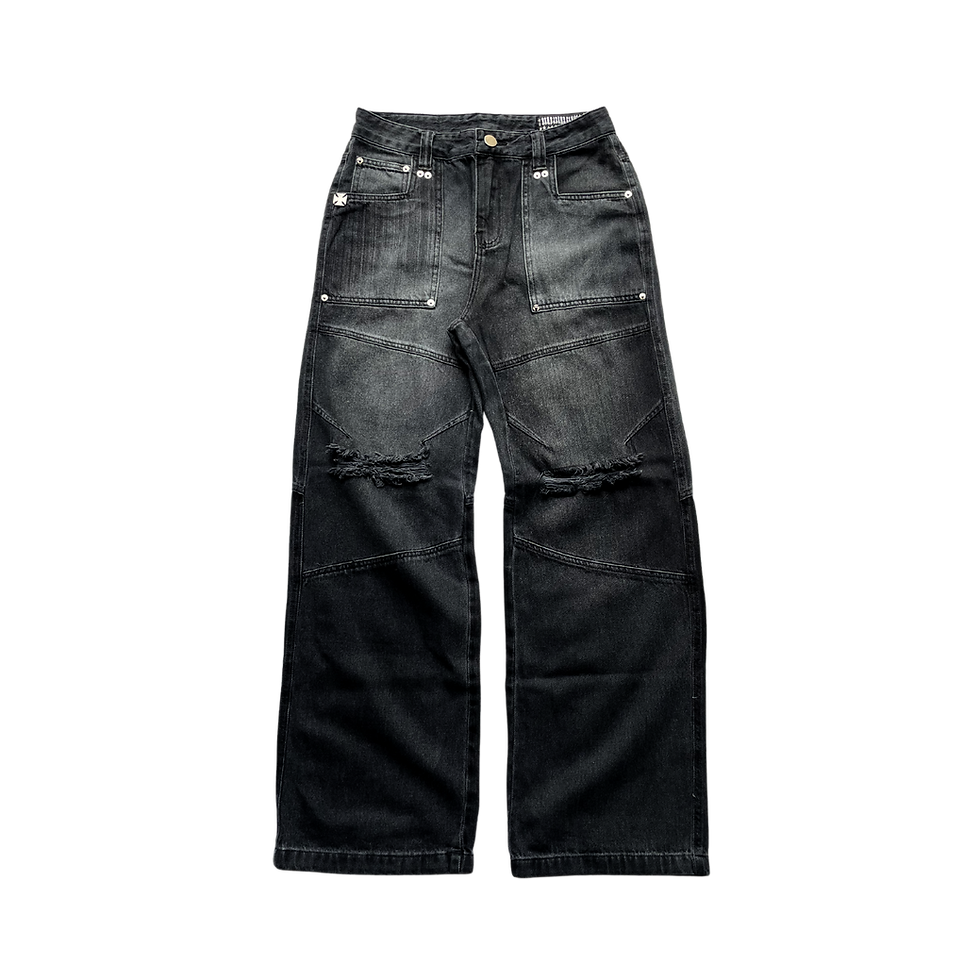 Miniatura: Straight Rebel Jeans Night Whisper Destroyed