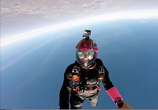 Skydiving woman