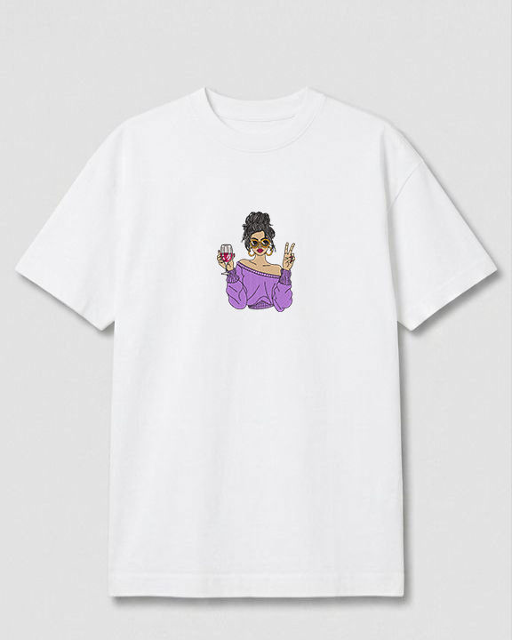 T-shirt Femme oversize, brodé Girl