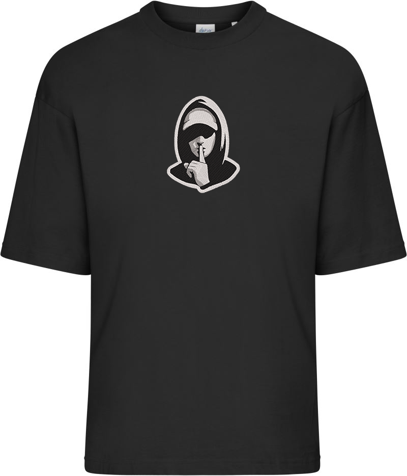 T-shirt Homme épais, brodé, oversize Silence
