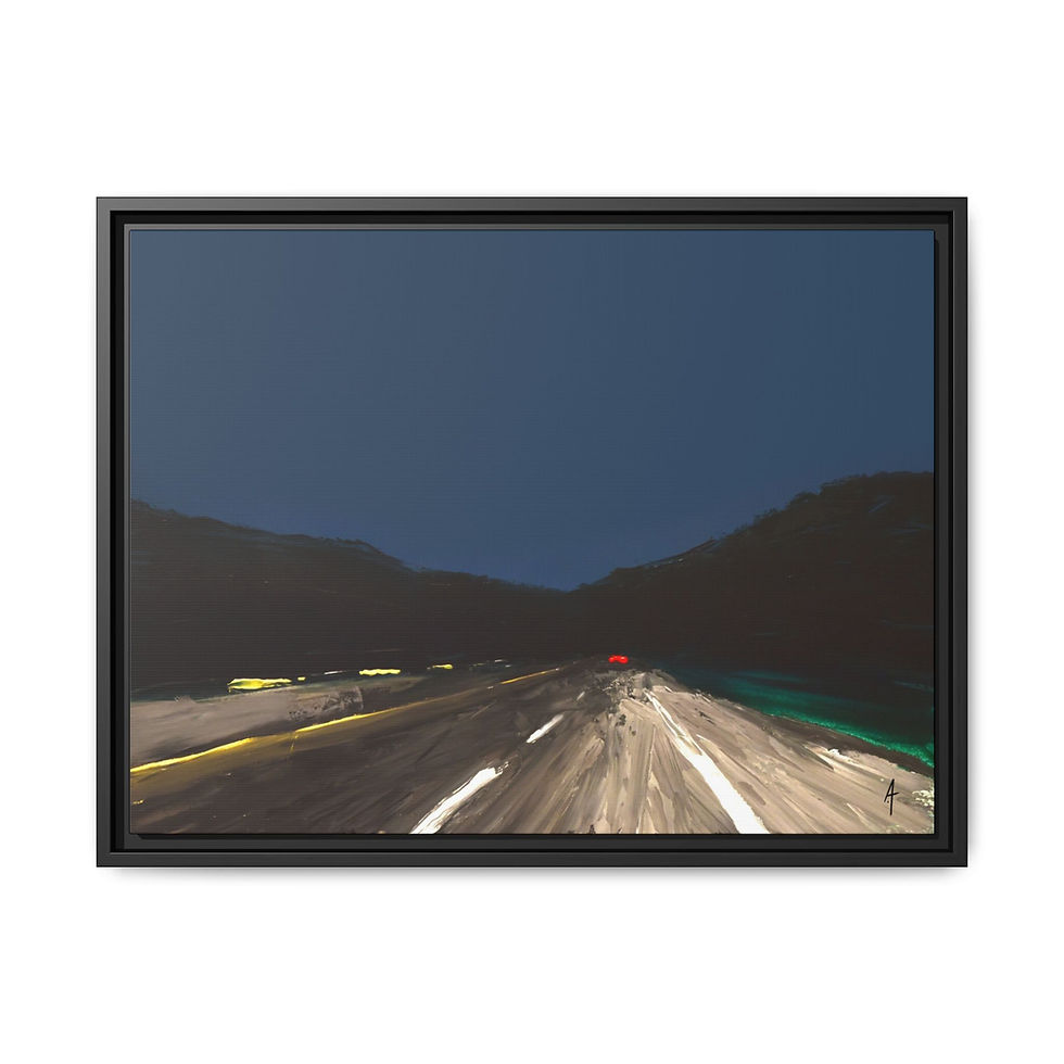 Thumbnail: NIGHT RIDER Print on Canvas (Framed) 