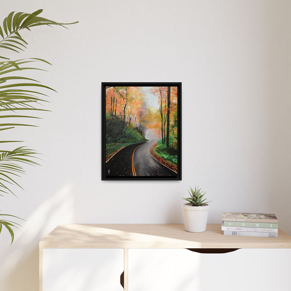 Thumbnail: The Road Back Home Print on Canvas (Framed) 