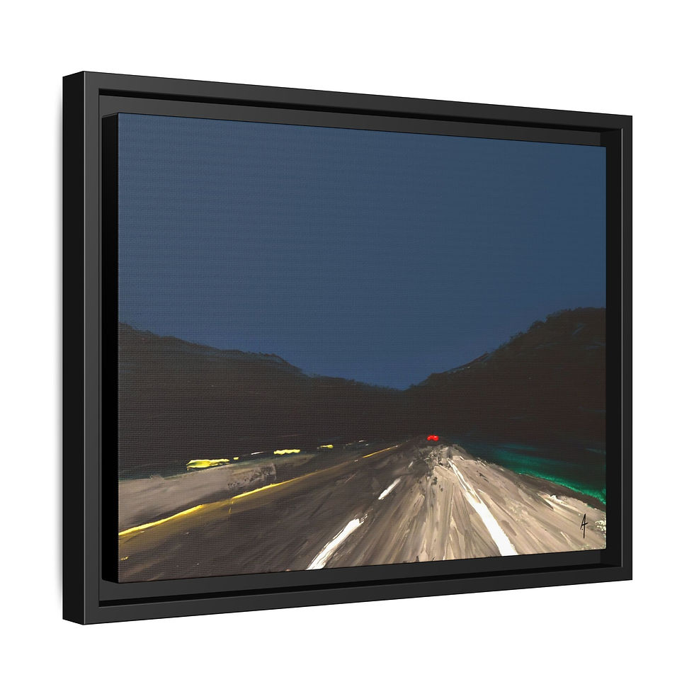 Thumbnail: NIGHT RIDER Print on Canvas (Framed) 