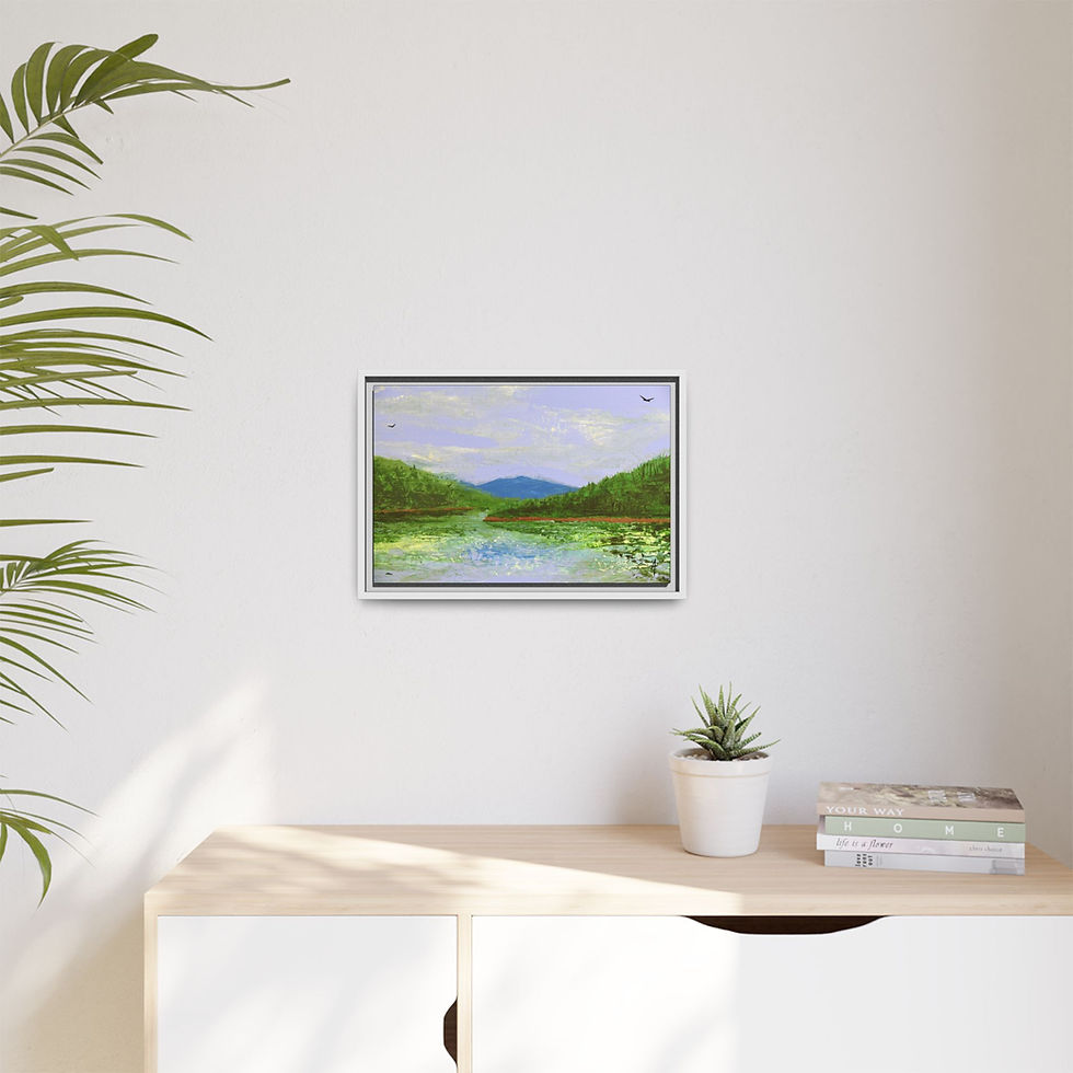 Thumbnail: Mirror to the Sky Print on Canvas (Framed) 