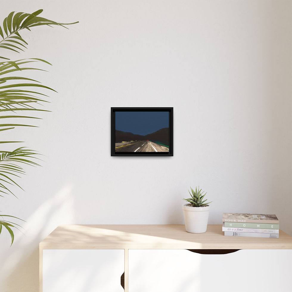 Thumbnail: NIGHT RIDER Print on Canvas (Framed) 